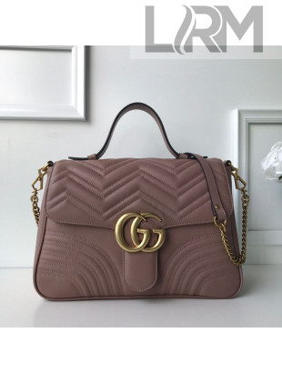 Gucci GG Marmont Medium Top Handle Bag 498109 Dusty Pink 2019