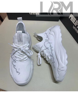 Philipp Plein Embroidery Knitted Sneaker White For Men 2020