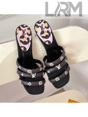 Louis Vuitton Appeal Heel Slide Sandals 5.5cm Black 2021