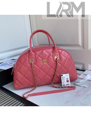 Chanel Quilted Calfskin Bowling Bag AS2223 Pink 2021