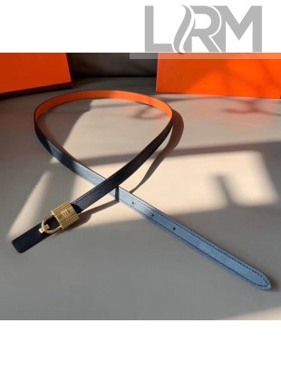 Hermes Width 1.3cm Swift & Epsom Leather Reversible Belt With Lock Buckle Black/Orange 2020