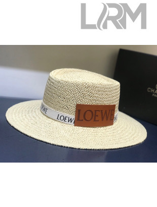 Loewe Straw Wide Brim Hat Cream White LO4 2021