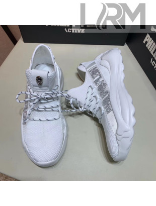 Philipp Plein Crystal Logo Knitted Sneaker White For Men 2020