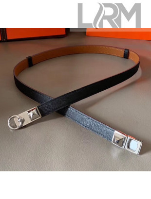 Hermes Width 1.8cm Epsom Leather Rivale 18 Belt Black 2020