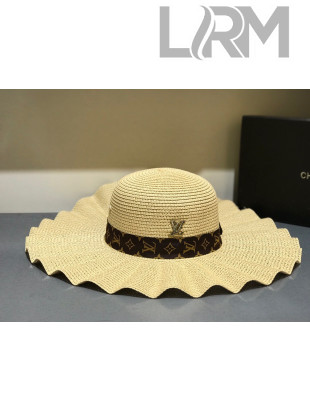 Louis Vuitton Straw Wave Wide Brim Hat Beige LV03 2021