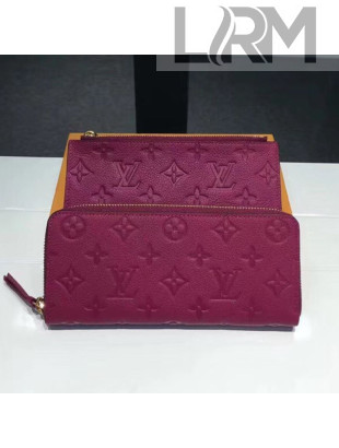 Louis Vuitton Clémence Monogram Empreinte Leather Long Wallet M62535 Fuchsia 