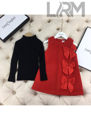 Chanel Black Sweater and Dress for Kids CSD121403 Black/Red 2021