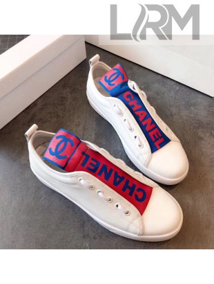 Chanel Two-Tone Sneaker White/Red/Blue 2019