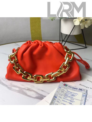 Bottega Veneta Small The Chain Pouch Clutch Bag With Square Ring Chain Red 2020