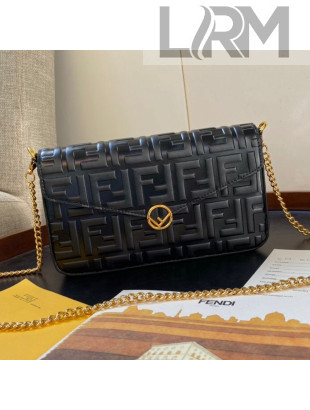 Fendi FF Wallet on Chian WOC with Pouches/Mini Bag Black 2019