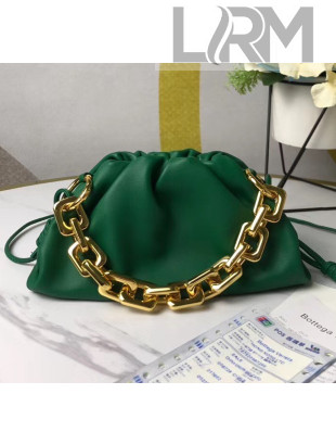 Bottega Veneta Small The Chain Pouch Clutch Bag With Square Ring Chain Green 2020