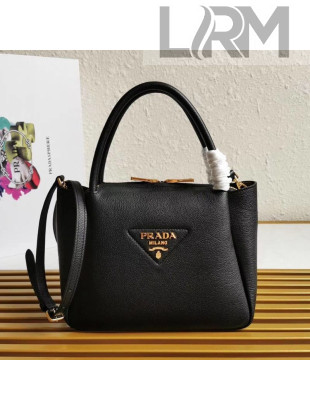 Prada Small Leather Top handle Bag 1BC145 Black 2020