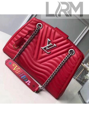 Louis Vuitton Calfskin New Wave Chain Tote Bag M51497 Red 2018