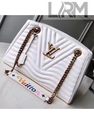 Louis Vuitton Calfskin New Wave Chain Tote Bag M51978 White 2018