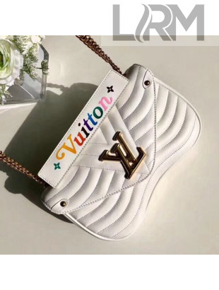 Louis Vuitton Calfskin New Wave Chain MM Bag M51945 White 2018