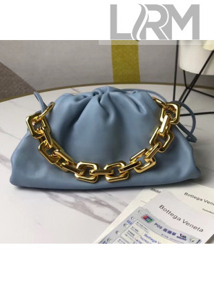 Bottega Veneta Small The Chain Pouch Clutch Bag With Square Ring Chain Blue 2020