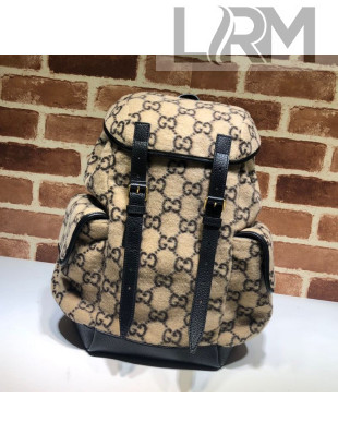Gucci Small GG Wool Backpack ‎598184 Beige 2020