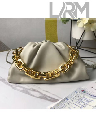 Bottega Veneta Small The Chain Pouch Clutch Bag With Square Ring Chain Off-White 2020