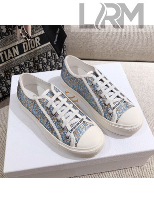 Dior Walk'n'Dior Sneakers in Light Blue Crystal Oblique Embroidery 2020