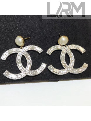 Chanel Large CC Earrings Silver 2020