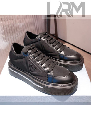 Prada Macro Re-Nylon and Brushed leather Sneakers Black 2021
