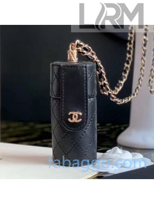 Chanel Quilted Leather Lipstick Case Clutc with Chain AP1572 Black 2020