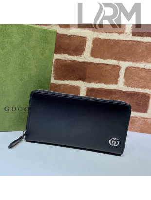 Gucci Smooth Leather Zip Long Wallet 428736 Black 2021