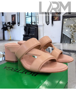 Bottega Veneta Band Calfskin Heel 5cm Sandals Pink 2021 07