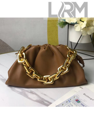 Bottega Veneta Small The Chain Pouch Clutch Bag With Square Ring Chain Cammello Brown 2020