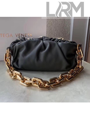 Bottega Veneta The Chain Pouch Clutch Bag With Square Ring Chain Deep Gray 2020