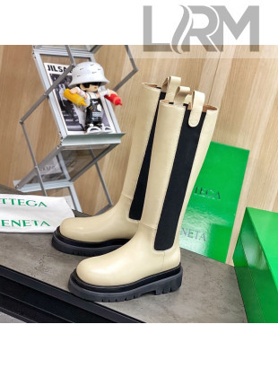Bottega Veneta Calfskin The Lug High Boots Apricot 2020