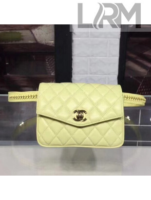 Chanel Vintage Calfskin Belt Bag Yellow 2018 