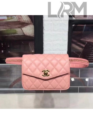 Chanel Vintage Calfskin Belt Bag Pink 2018 