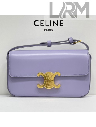 Celine Triomphe Shoulder Bag in Shiny Calfskin 194143 Purple 2021