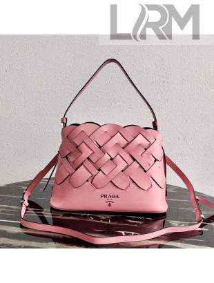Prada Leather Tress Shoulder Bag 1BA290 Pink 2020