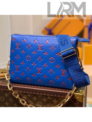 Louis Vuitton Coussin PM Crossbody Bag in Monogram Leather M58626 Blue/Red 2021