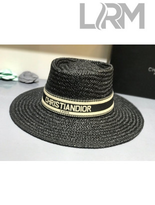 Dior Straw Wide Brim Hat Black D06 2021