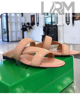 Bottega Veneta Band Calfskin Flat Sandals Pink 2021 16