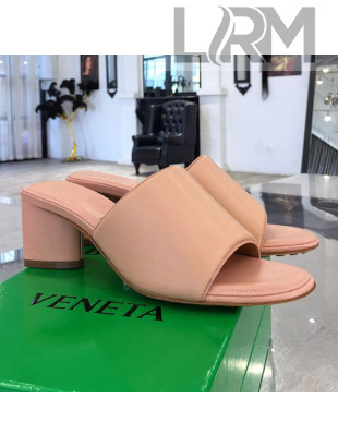 Bottega Veneta Band Calfskin Heel 5cm Sandals Pink 2021 17