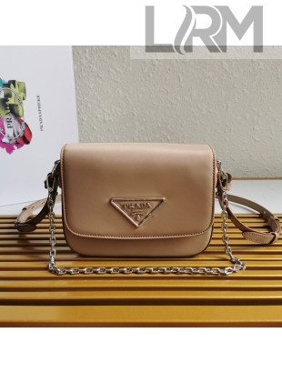 Prada Nylon and Leather Identity Shoulder Bag 1BD263 Beige 2020