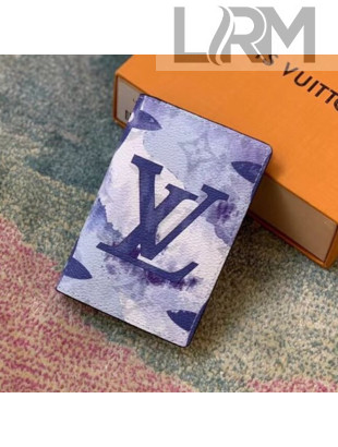Louis Vuitton Pocket Organizer Wallet in Monogram Watercolor Blue Canvas M80455 2021