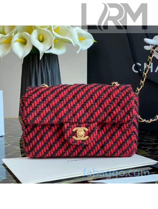 Chanel Tweed Small Flap Bag Red/Black 2020