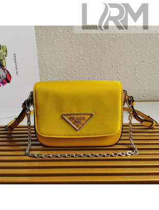 Prada Nylon and Leather Identity Shoulder Bag 1BD263 Yellow 2020