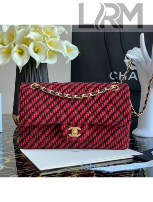 Chanel Tweed Medium Flap Bag Red/Black 2020
