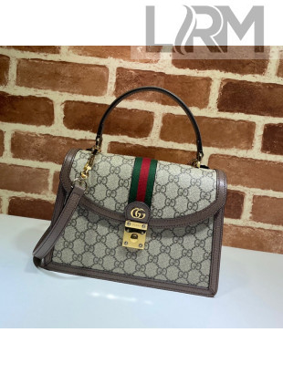 Gucci Ophidia Small Top Handle Bag with Web ‎651055 Beige/Brown 2021
