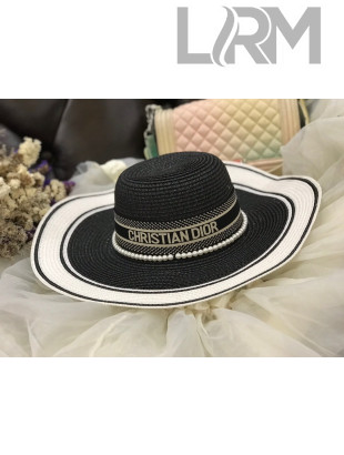 Dior Straw Wide Brim Hat Black D16 2021