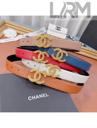 Chanel Smooth Calfskin Belt 3cm with Metal CC Buckle 7 Colors 2021