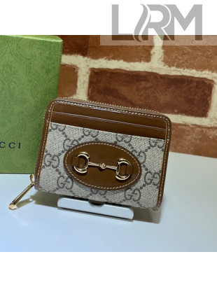 Gucci Horsebit 1955 Card Case Wallet 658549 Brown 2021