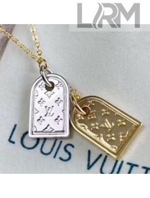 Louis Vuitton Silver and Gold Tag Necklace 2019