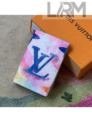 Louis Vuitton Pocket Organizer Wallet in Monogram Watercolor Multicolor Canvas M80456 2021